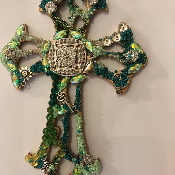 Hand made decorative vintage cross - Picture 3 of 8